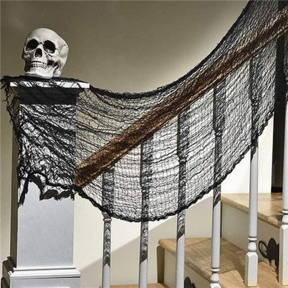5Pcs Halloween Black Creepy Cloth- Spooky Gauze Fabric Cloth Halloween Decor - Picture 4 of 8